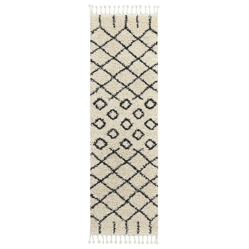 Nourison Moroccan Shag MRS01 2"2" x 8"1" Cream Runner, , large