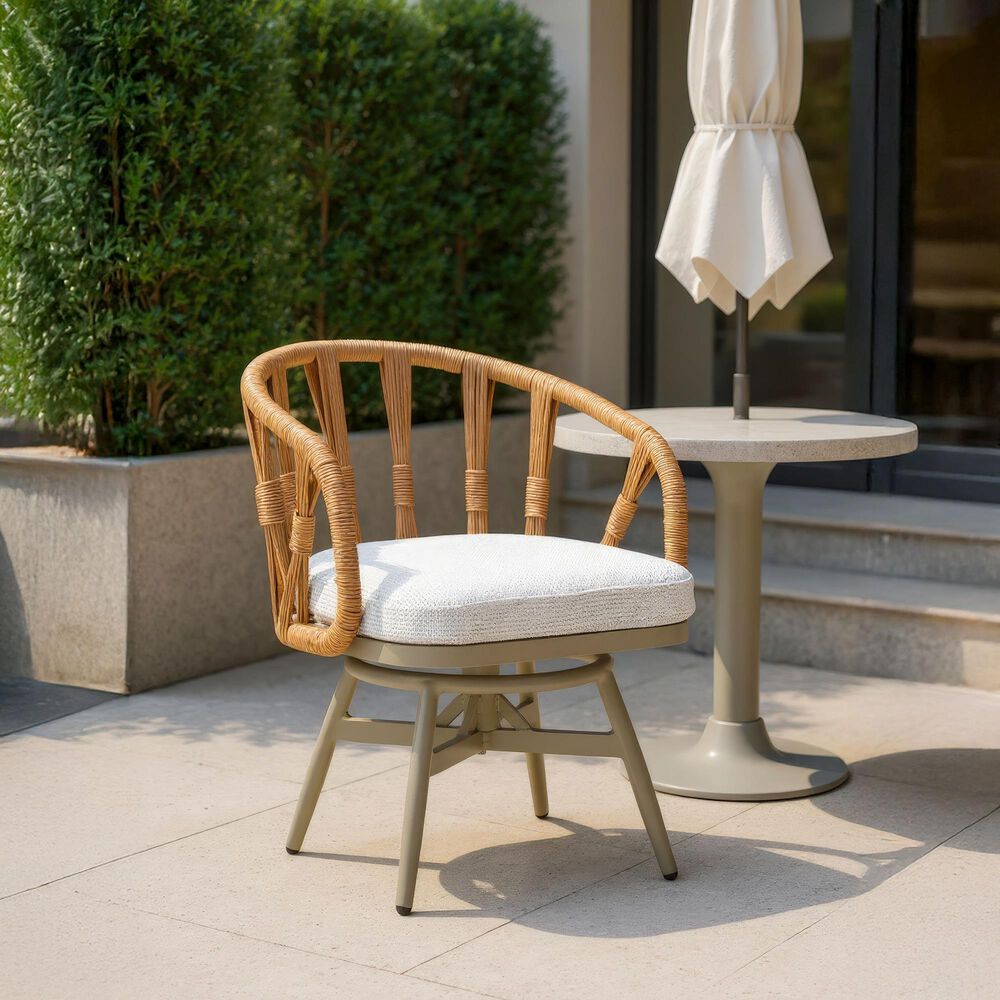 Zuo Modern Safal Swivel Outdoor Dining Chair in Gray, , large