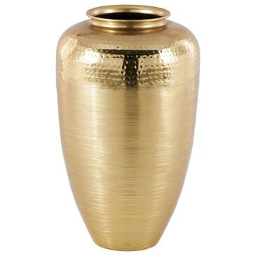 Maple and Jade 20" Decorative Vase with Hammered Top in Brushed Gold, , large