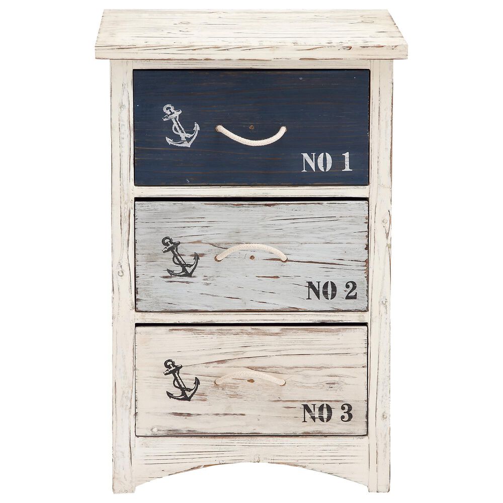 Maple and Jade Coastal Chest in White, , large