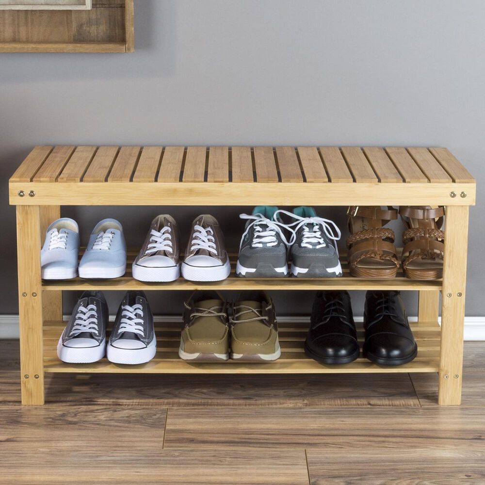 Timberlake Lavish Home Bamboo Rack Storage Organizer in Bamboo, , large