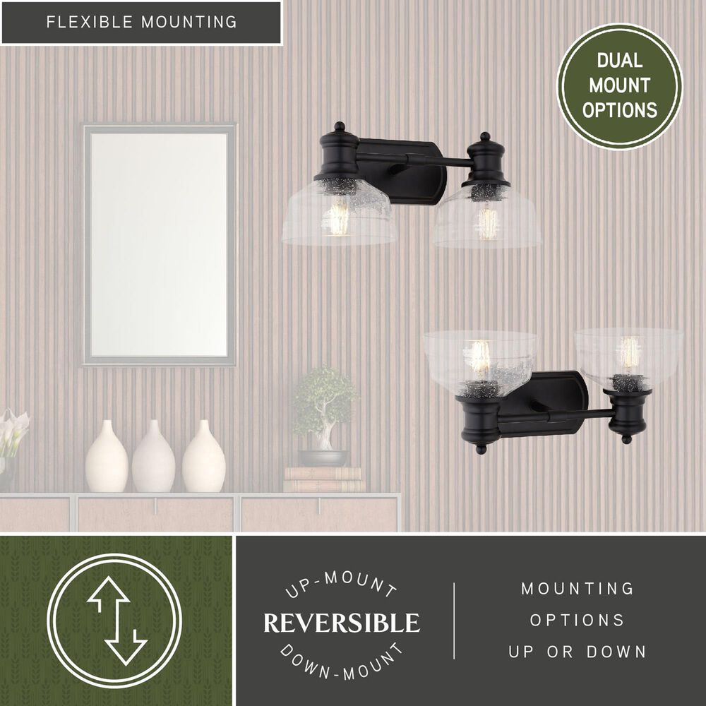 Vaxcel Beloit 2-Light Bathroom Vanity in Matte Black, , large