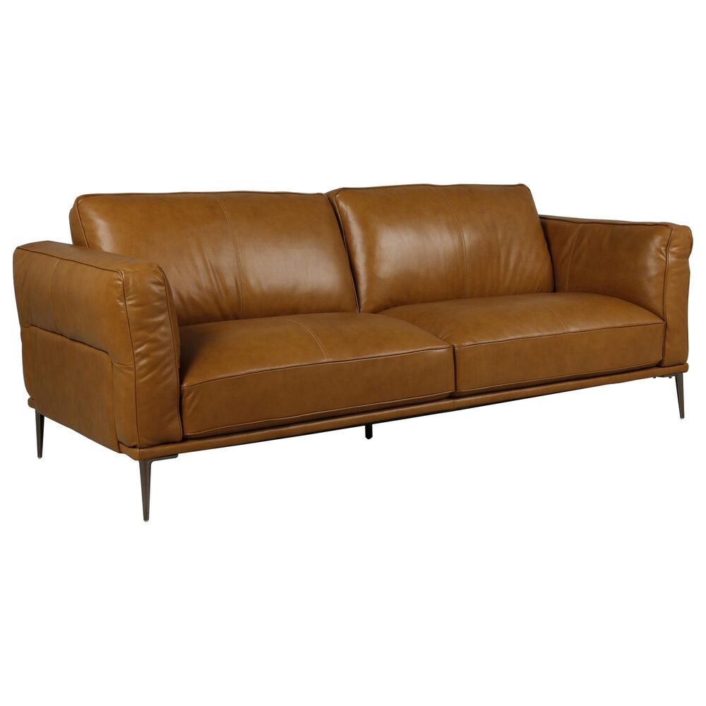 Superb Leather Leather Stationary Sofa in Newport Tan, , large