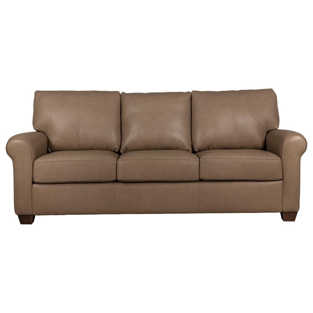 American Leather Sutton Leather Stationary Sofa in Titan Champagne, , large
