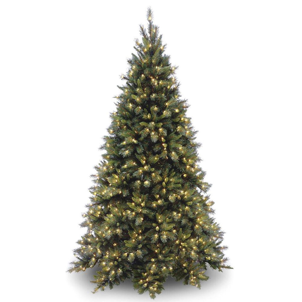 National Tree 6.5" Tiffany Medium Fir Hinged Tree with 600 White Lights, , large