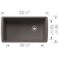 Blanco Diamond 33.5" Super Single Bowl Kitchen Sink in Volcano Gray, , large