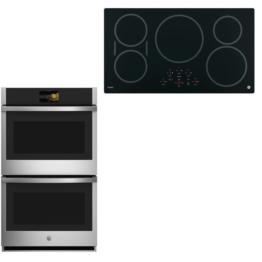 GE Profile 36" Induction Cooktop with 30" Built-In Convection Double Wall Oven in Stainless Steel, , large
