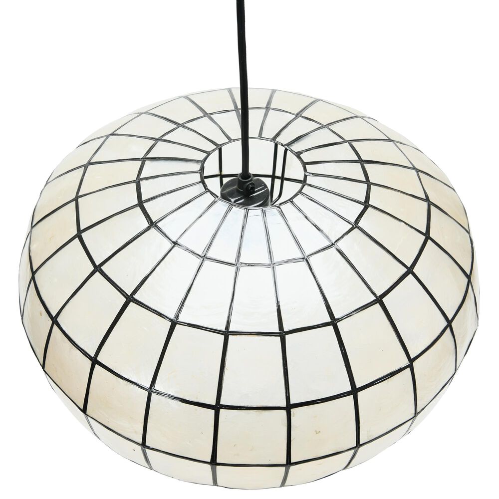 Creative Coop Ollie 1-Light Ceiling Light with White and Black Shade, , large