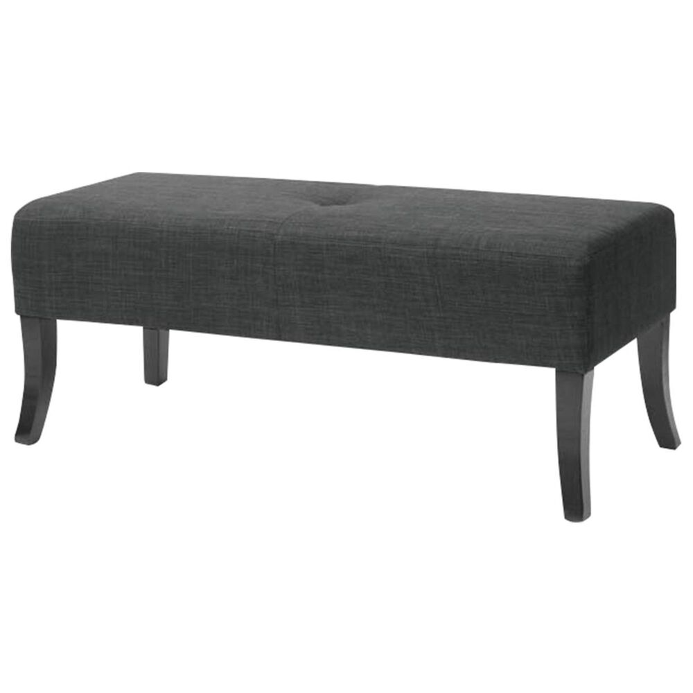 CorLiving Antonio 46&quot; Bench with Espresso Legs in Dark Grey, , large