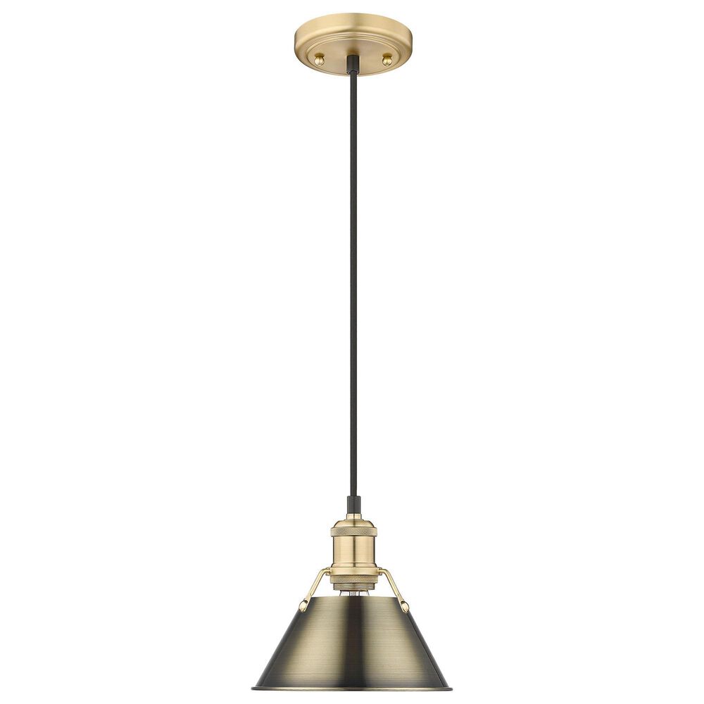 Golden Lighting Orwell 1-Light Small Pendant with Aged Brass Shade in Brushed Champagne Bronze, , large