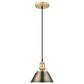 Golden Lighting Orwell 1-Light Small Pendant with Aged Brass Shade in Brushed Champagne Bronze, , large
