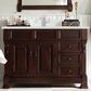 James Martin Vanities Brookfield 48" Single Bathroom Vanity in Burnished Mahogany with Single Hole 3 cm White Zeus Quartz Top and Rectangular Sink, , large