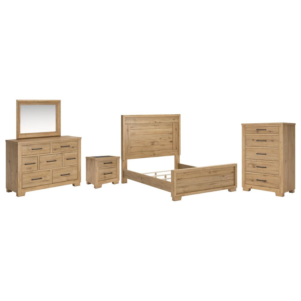 Ashley Galliden 5-Piece Queen Bedroom Set in Light Brown, , large