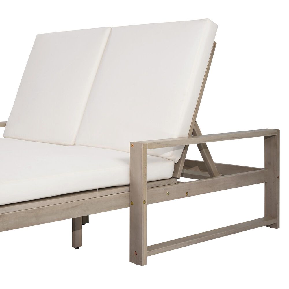 HOMLUX Patio 2-Person Lounge Chair with Grey Frame in Beige, , large