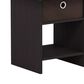 HOMLUX 1-Drawer Modern Nightstand with Open Shelf in Dark Walnut, , large