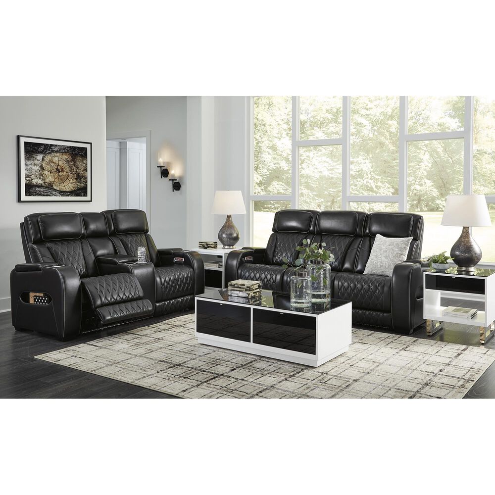 Ashley Boyington Power Reclining Sofa in Black, , large