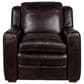 Bordeaux & Co Stationary Leather Chair and Ottoman Set in Berlin Dark Brown, , large