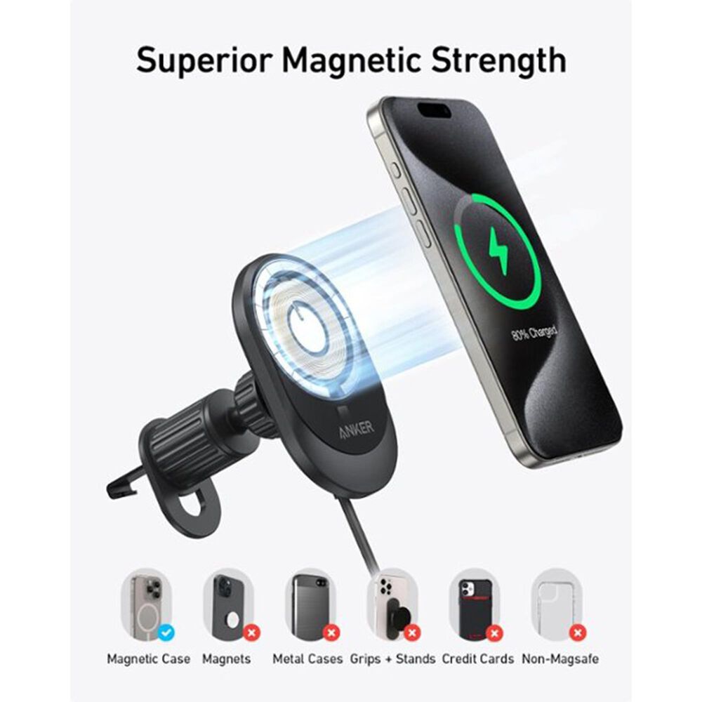 Anker MagGo Wireless Car Charger Bundle in Black, , large