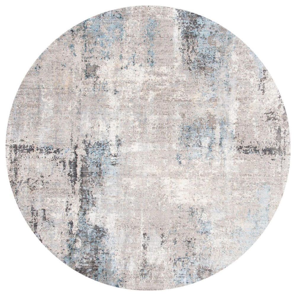 Safavieh Dream DRM422F 6"7" Round Grey and Blue Area Rug, , large