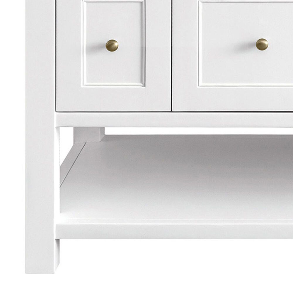 James Martin Vanities Breckenridge 72&quot; Double Bathroom Vanity in Bright White with Single Hole 3 cm White Zeus Quartz Top and Rectangular Sinks, , large