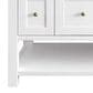 James Martin Vanities Breckenridge 72" Double Bathroom Vanity in Bright White with Single Hole 3 cm White Zeus Quartz Top and Rectangular Sinks, , large