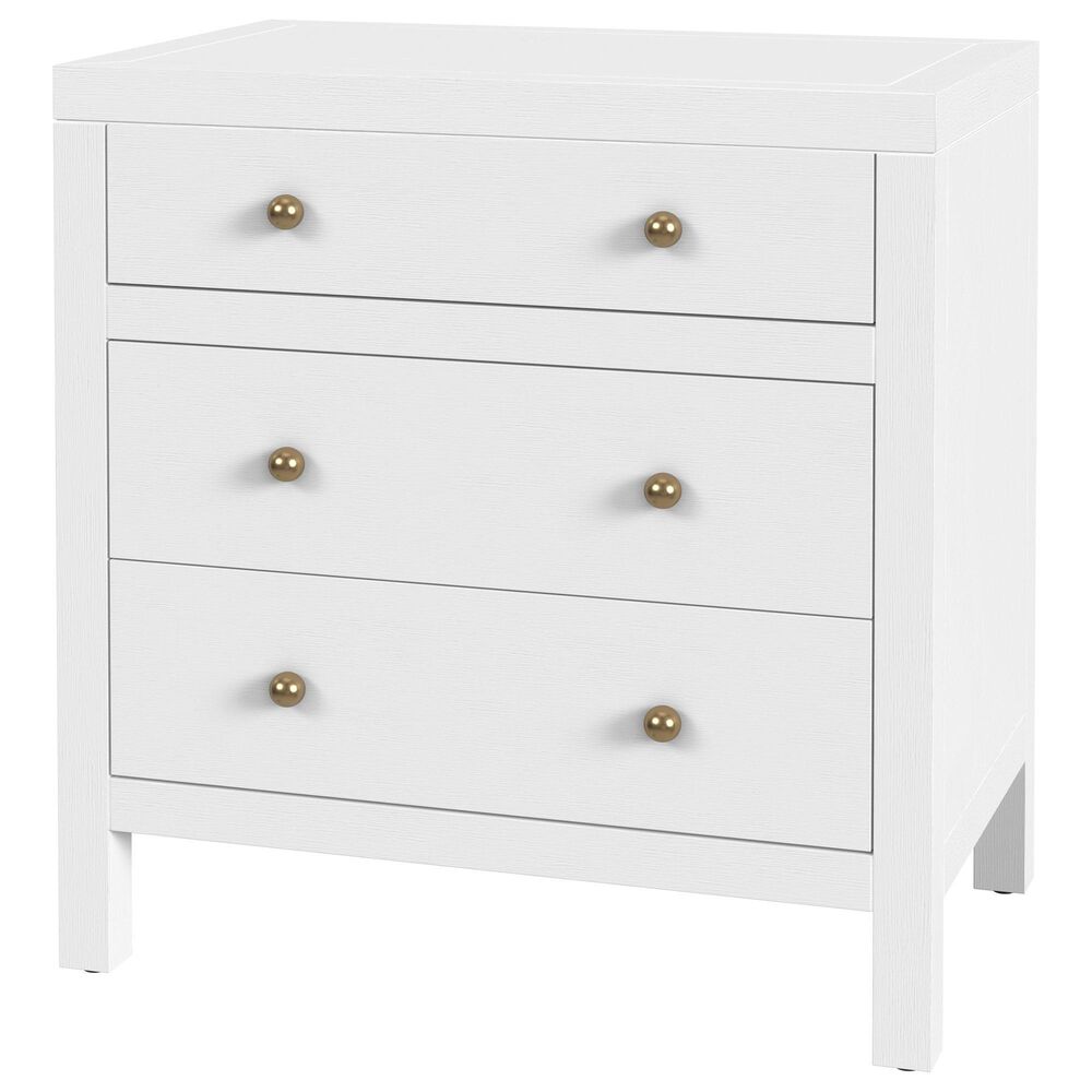 Butler Specialty Company Nora 3 Drawer Nightstand in Textured White, , large