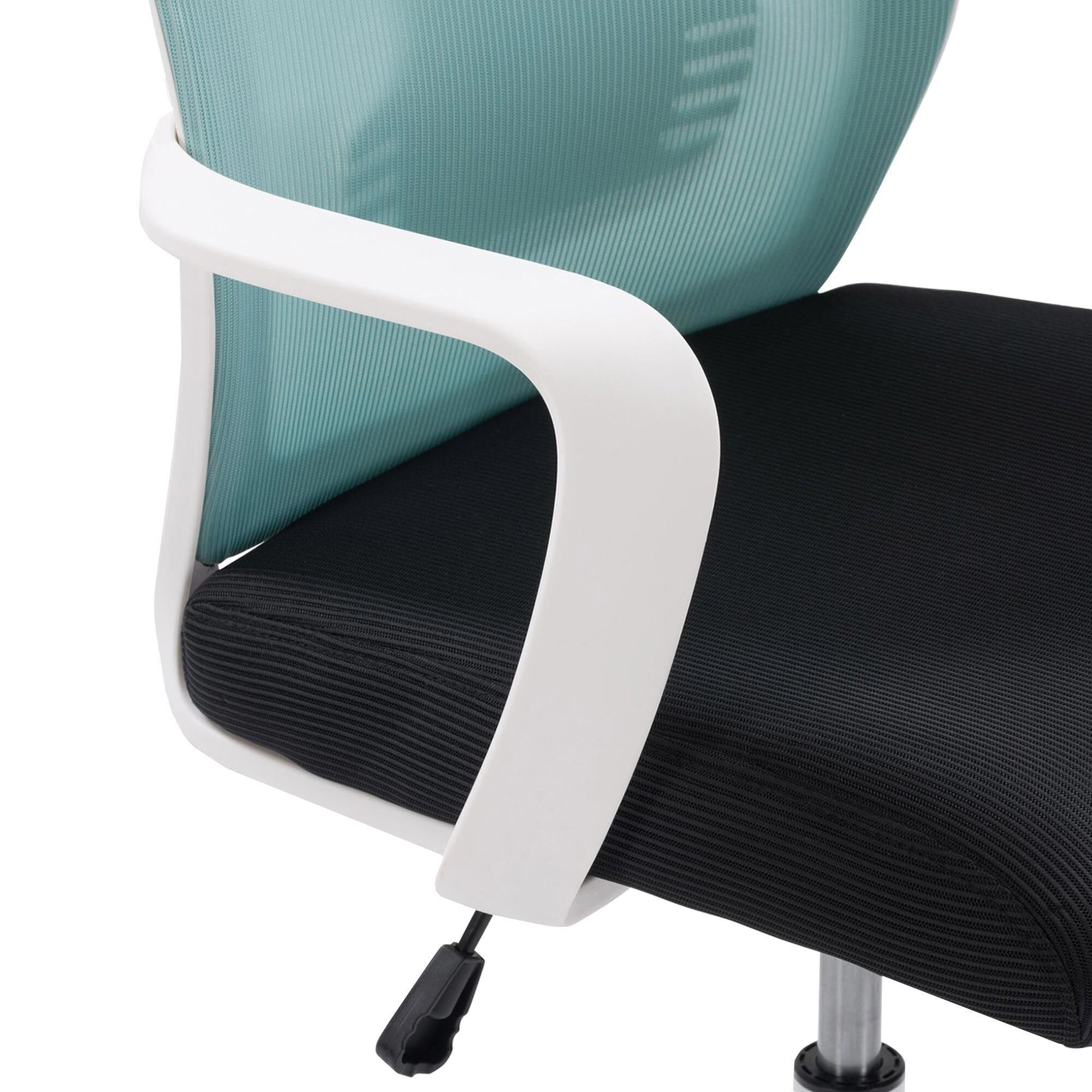 CorLiving Workspace Office Chair with White Frame in Teal and