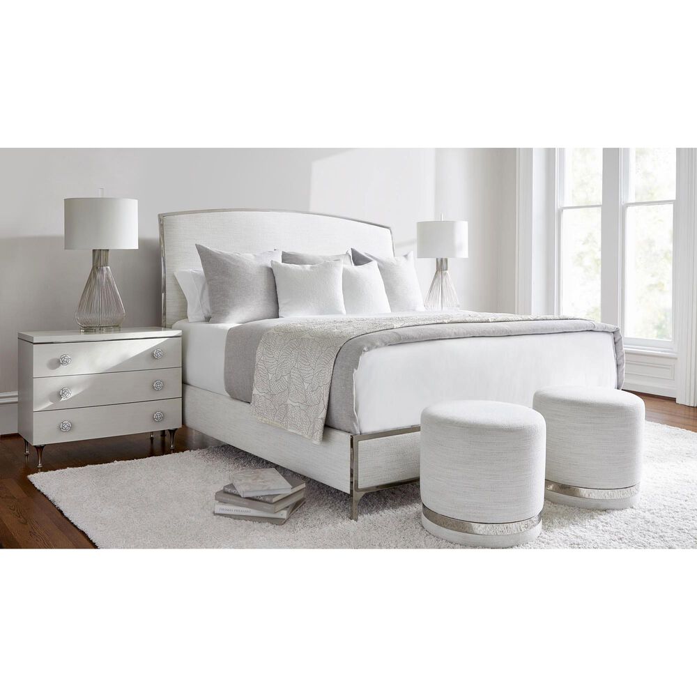 Bernhardt Silhouette Ottoman in White, , large