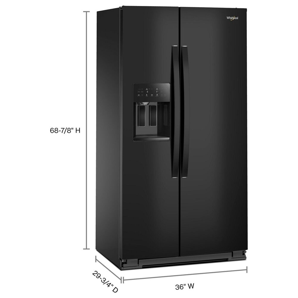 Whirlpool 20.85 Cu. Ft. Counter Depth Freestanding Side by Side Refrigerator in Black, , large