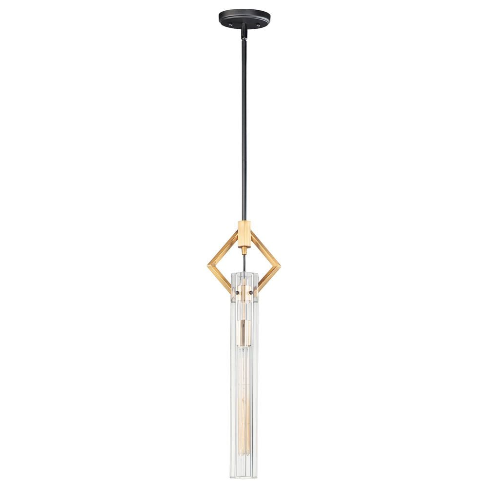 Maxim Lighting Flambeau 1-Light Mini Pendant in Black and Antique Brass, , large