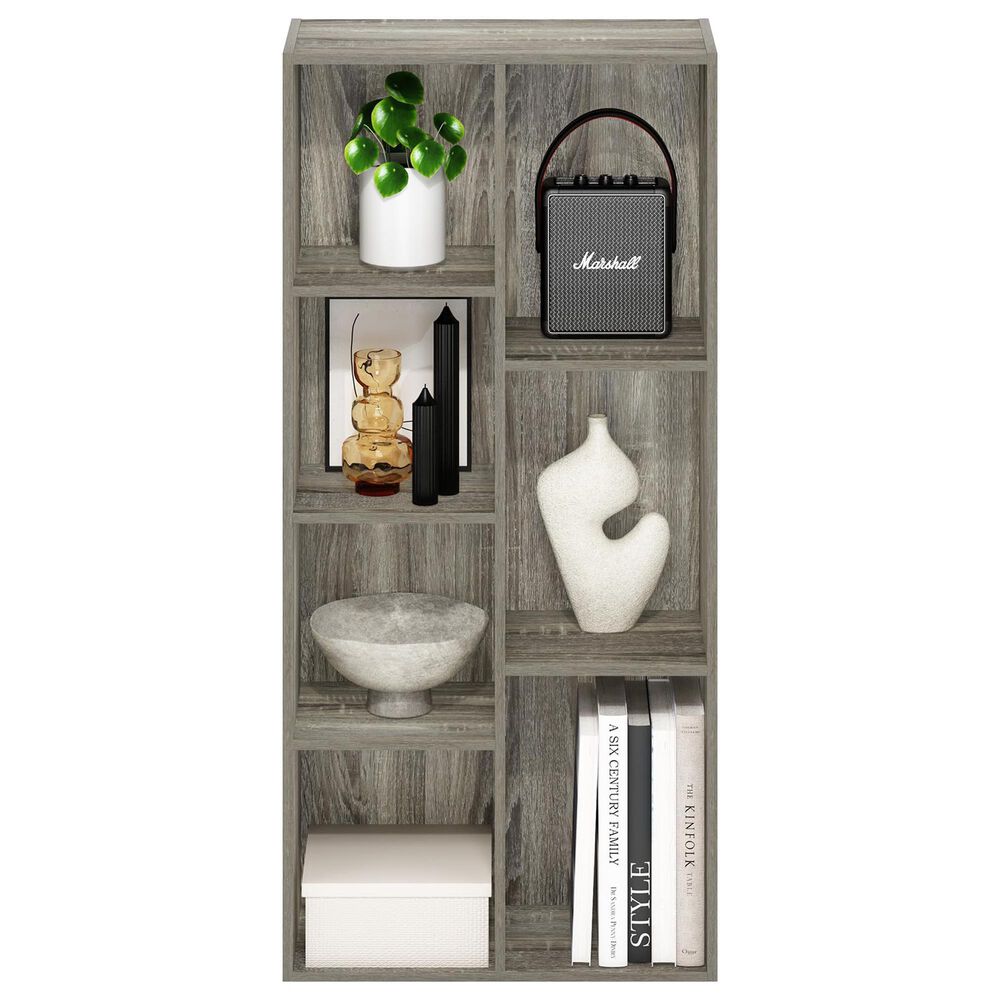 HOMLUX 7-Cube Reversible Open Shelf Storage Bookshelf in French Oak, , large