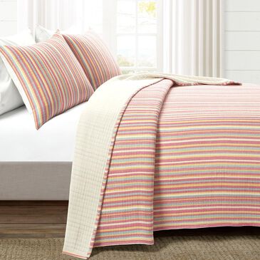 Triangle Home Fashions Tracy Stripe 3-Piece Full/Queen Quilt Set in Rust and Yellow, , large