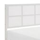 Hearth and Haven Eastern King Platform Bed with Faux Cane Panel Headboard in White, , large
