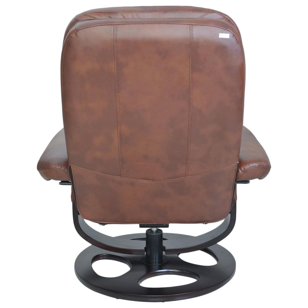 Barcalounger Jacque Pedestal Recliner and Ottoman in Whiskey, , large
