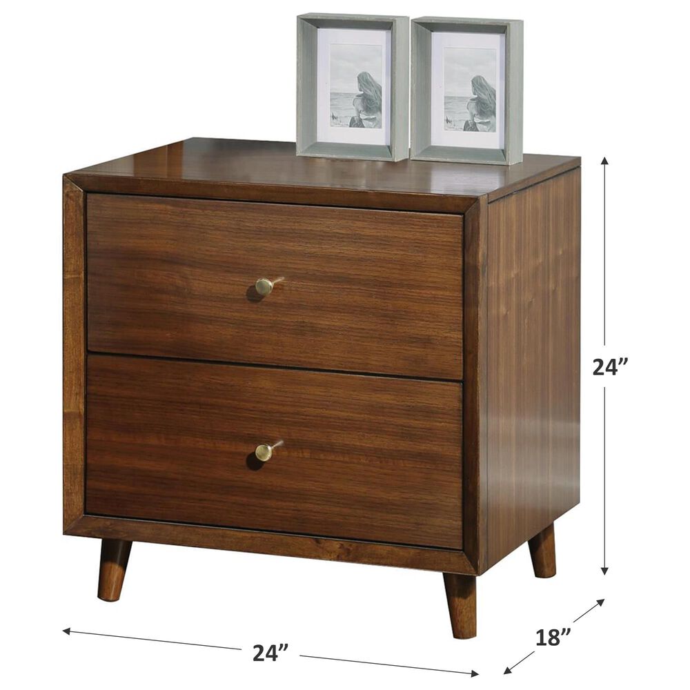 Flexsteel Ludwig 2-Drawer Nightstand in Walnut, , large