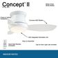 Minka-Aire Concept II 44" Flush Mount Ceiling Fan with LED Light in White, , large
