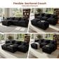 HOMLUX 107.87" Ultra-Comfort Chenille Sectional Sofa Set in Balck, , large