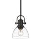 Golden Lighting Hines 1-Light Mini Pendant in Matte Black, , large
