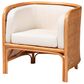 Baxton Studio Bandung Accent Chair with Light Honey Rattan in White, , large