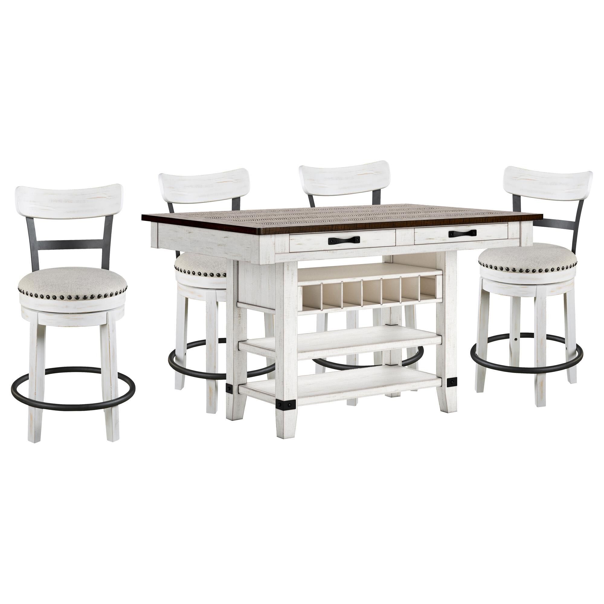 Valebeck counter height best sale dining room table set