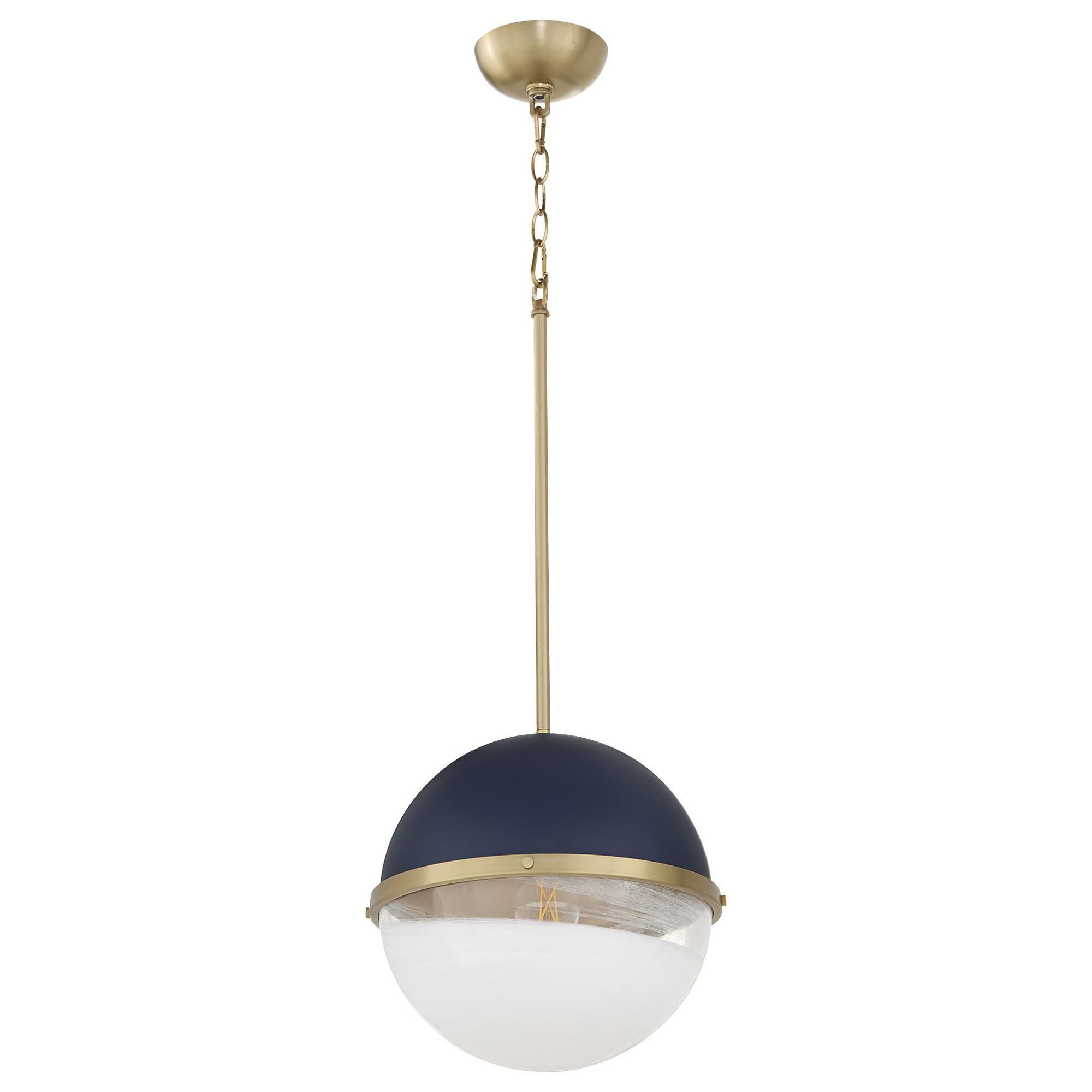 Blue and brass pendant light deals