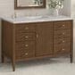 James Martin Vanities Myrrin 48" Single Bathroom Vanity in Mid-Century Walnut with 3 cm Eternal Jasmine Pearl Silestone Top, Rectangular Sink and FreePower Wireless Charger, , large