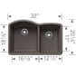 Blanco Diamond 32" 1-3/4 Double Bowl Kitchen Sink in Volcano Gray, , large
