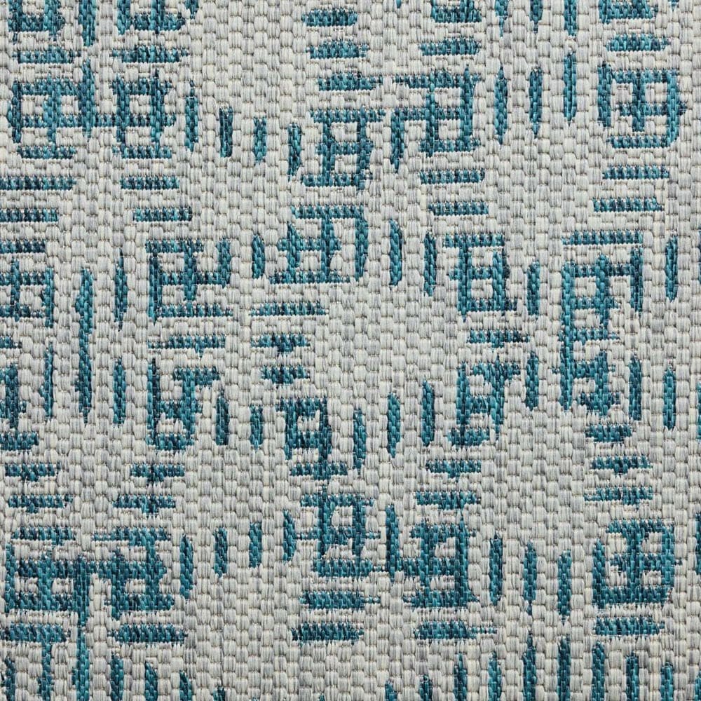 Loloi Easton Fog and Teal 2&#39;3&quot; x 3&#39;9&quot; Indoor/Outdoor Area Rug, , large