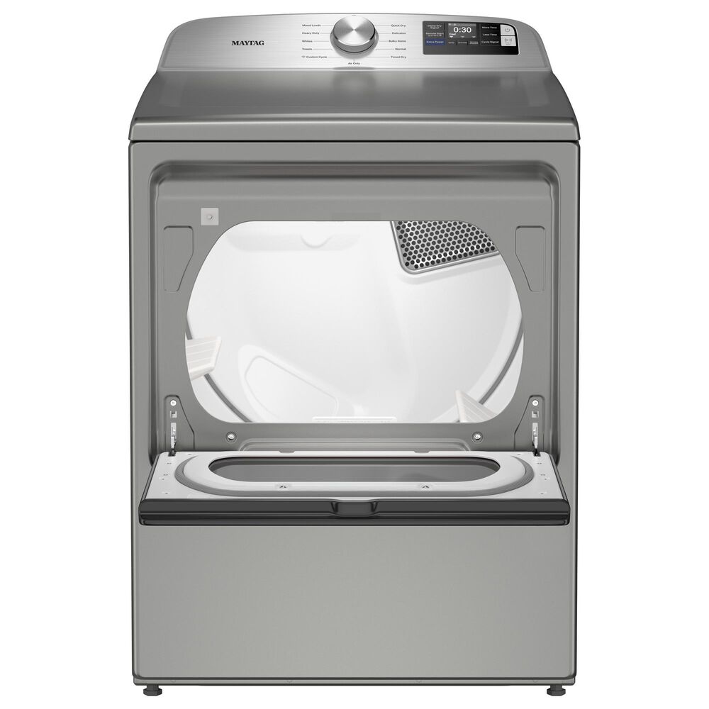 Maytag 7.4 Cu. Ft. Smart Front Load Electric Dryer with Extra Power in Classic Silver, , large