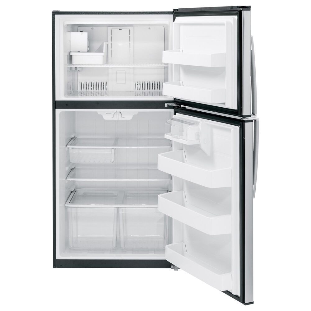 GE Appliances 21.1 Cu. Ft. Top Freezer Refrigerator with in Stainless Steel, , large
