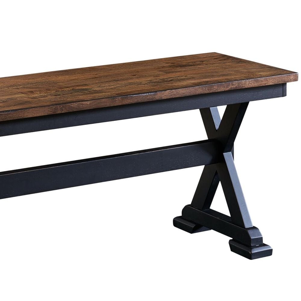 A-America Stone Creek Dining Bench in Chicory and Slate Black , , large