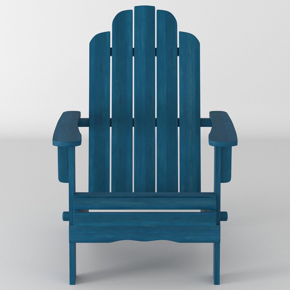 Walker Edison Patio Adirondack Chair in Navy Blue, , large