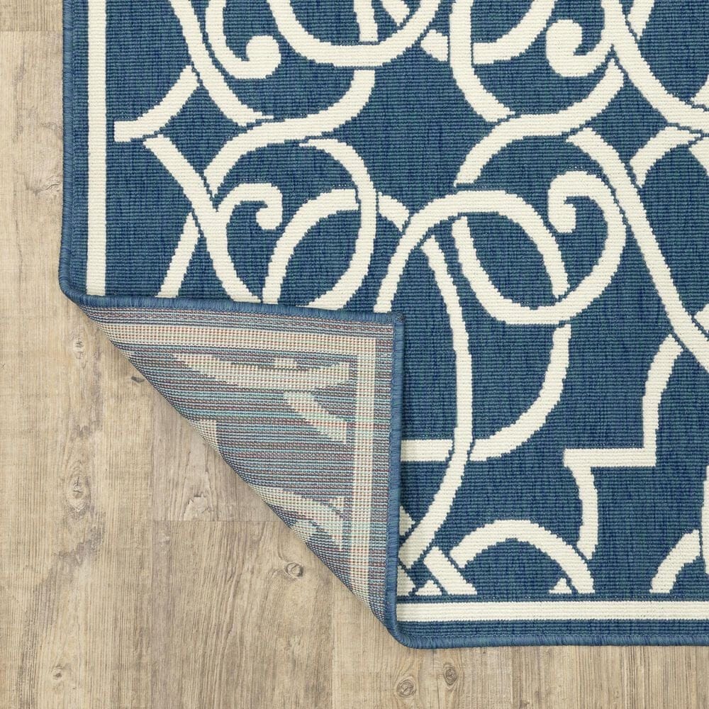 Oriental Weavers Meridian 2205B 2&#39;3&quot; x 7&#39;6&quot; Navy Runner, , large