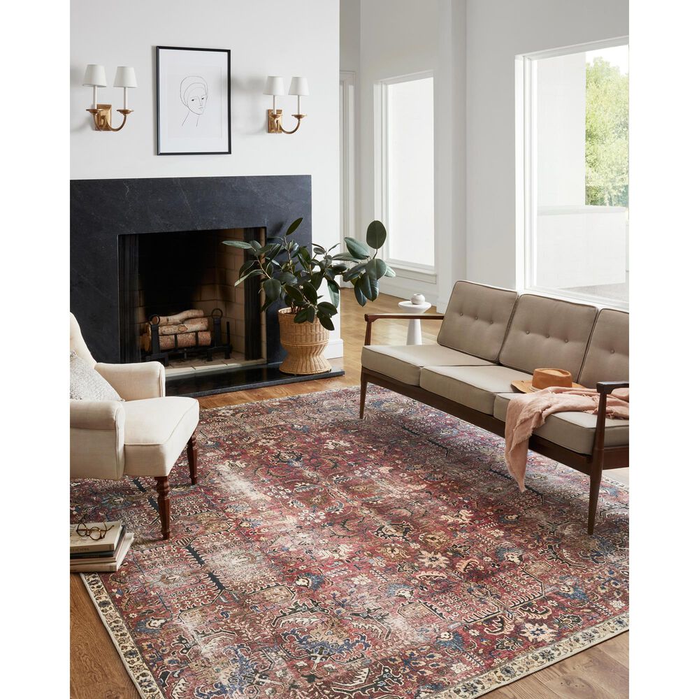 Chris Loves Julia x Loloi Jules 7&#39;6&quot; x 9&#39;6&quot; Merlot and Multicolor Area Rug, , large